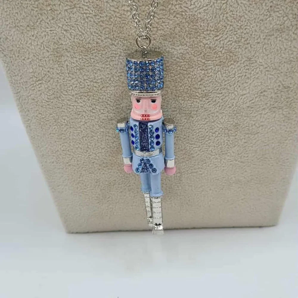 Betsey Johnson Blue Nutcracker Pendant NEW NWT
